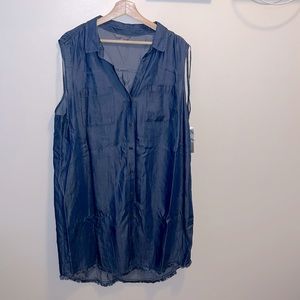 Sharagano Shirt Dress Thick Strap Denim Size 20w